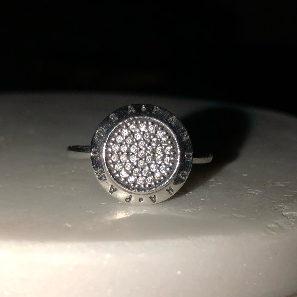Pandora Logo Pave Ring